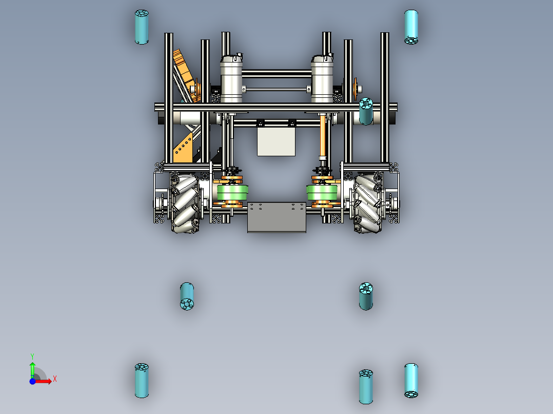 waterfall麦克纳姆轮小车前视图