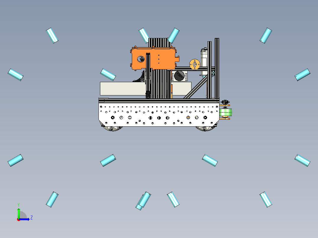 waterfall麦克纳姆轮小车左视图