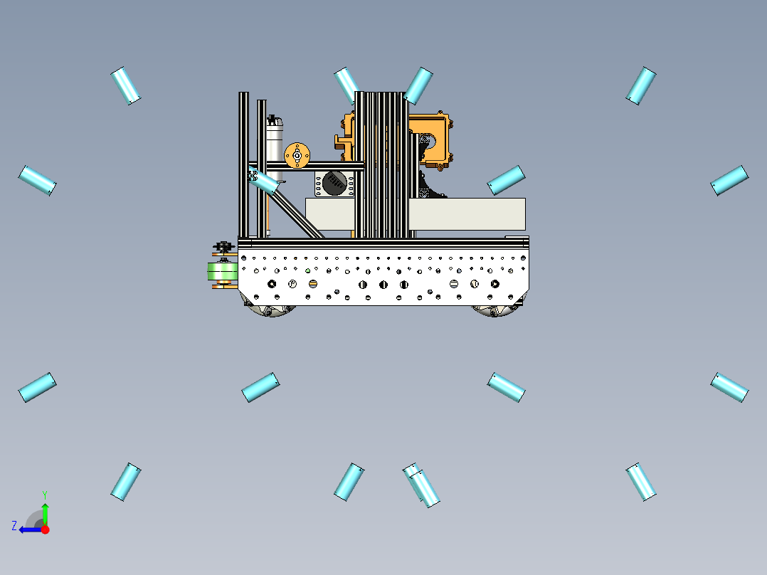 waterfall麦克纳姆轮小车右视图