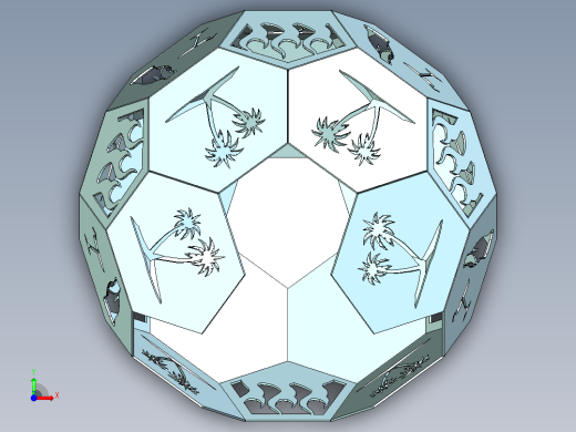 截角二十面体壁炉前视缩略图