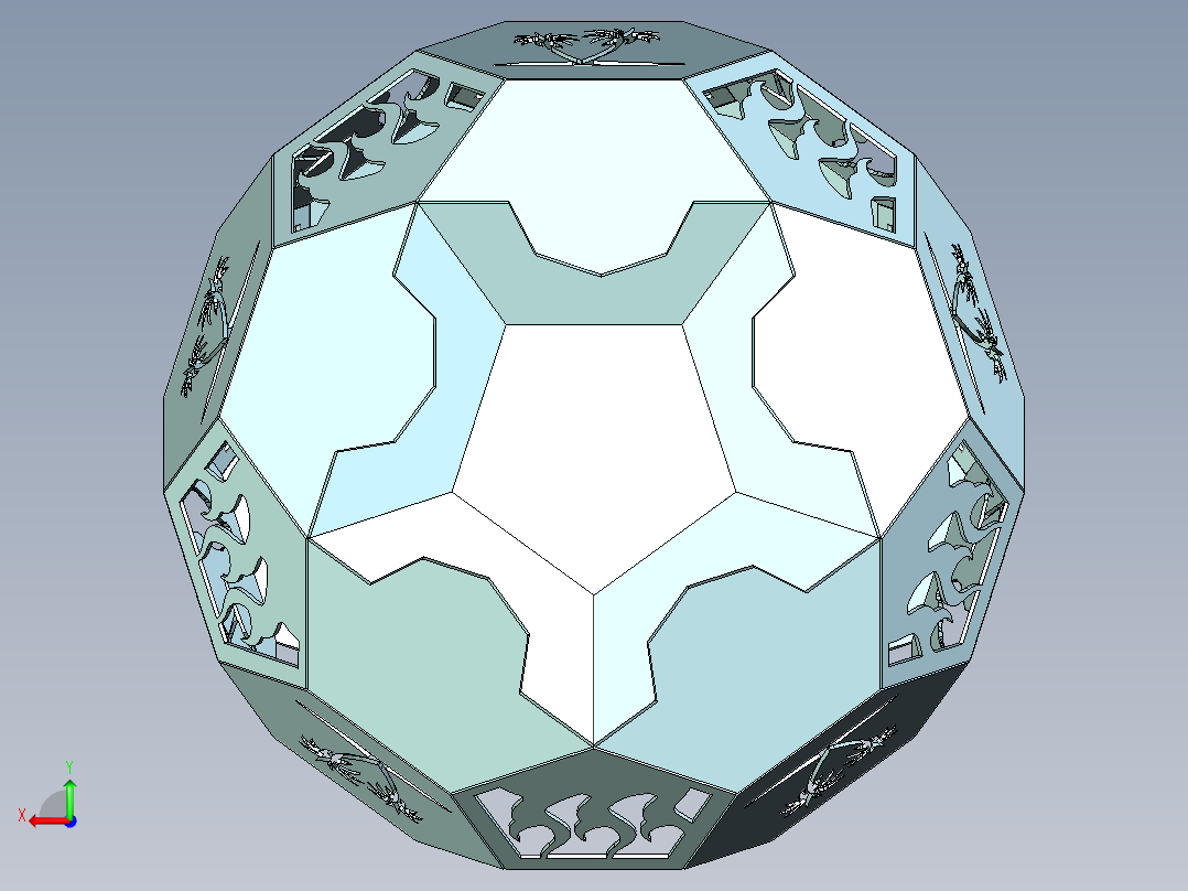 截角二十面体壁炉后视图