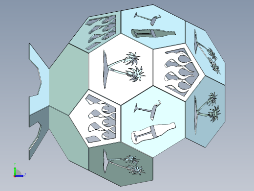 截角二十面体壁炉左视缩略图