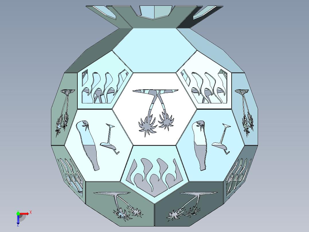 截角二十面体壁炉俯视图