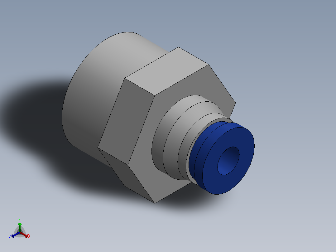 Ø4 x 3-8G - CONEXÃO RETA (C02250438)正等轴测图