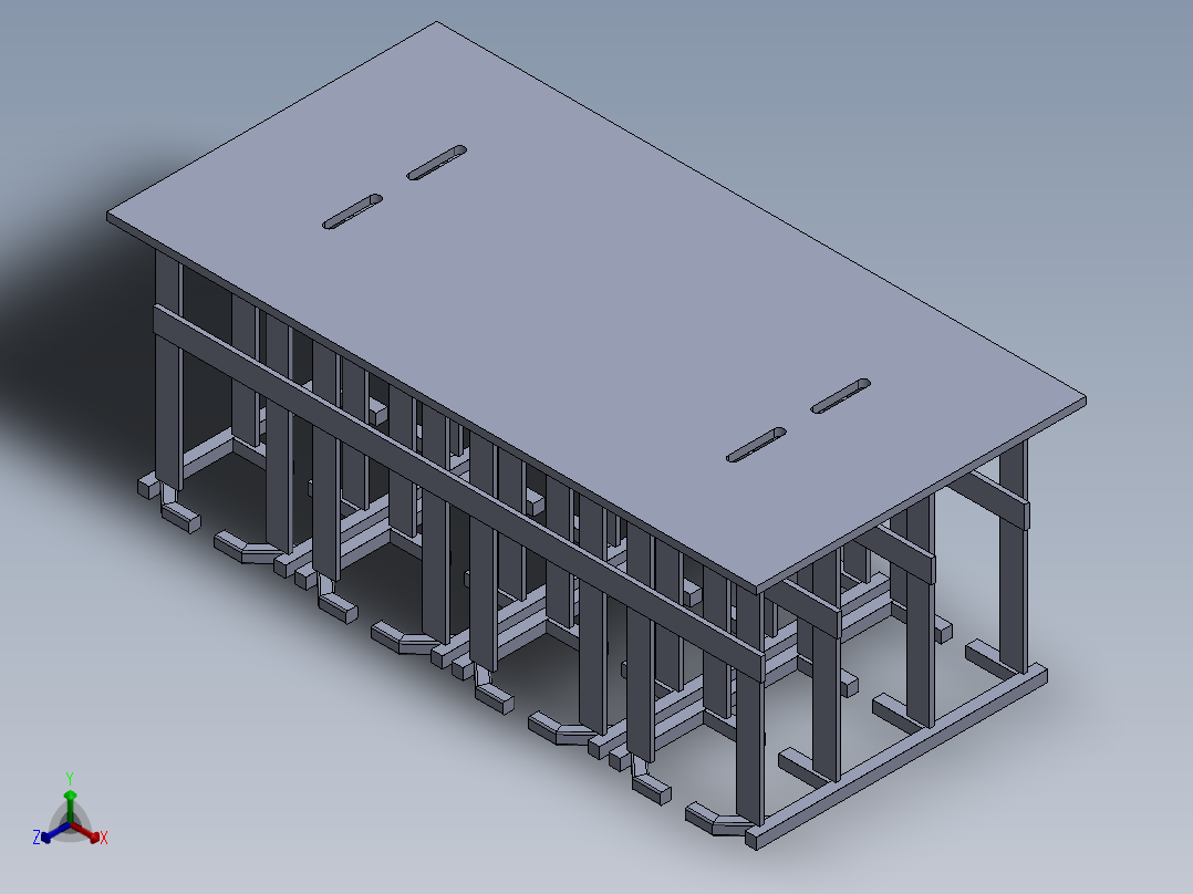 水泥砌块模具正等轴测图