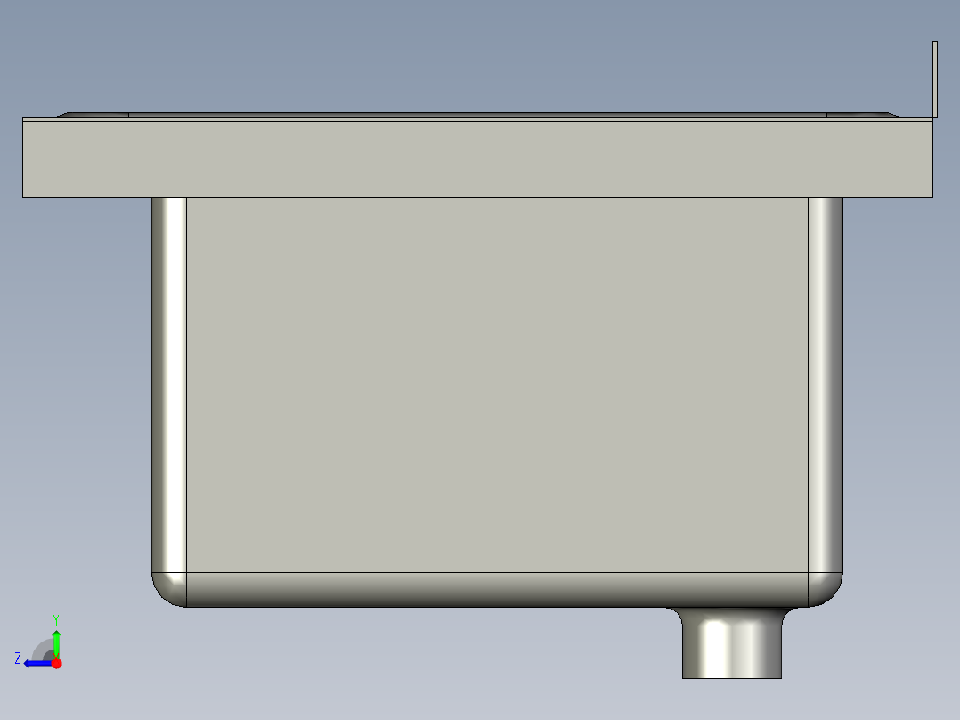 水槽、不锈钢水槽(105)右视图
