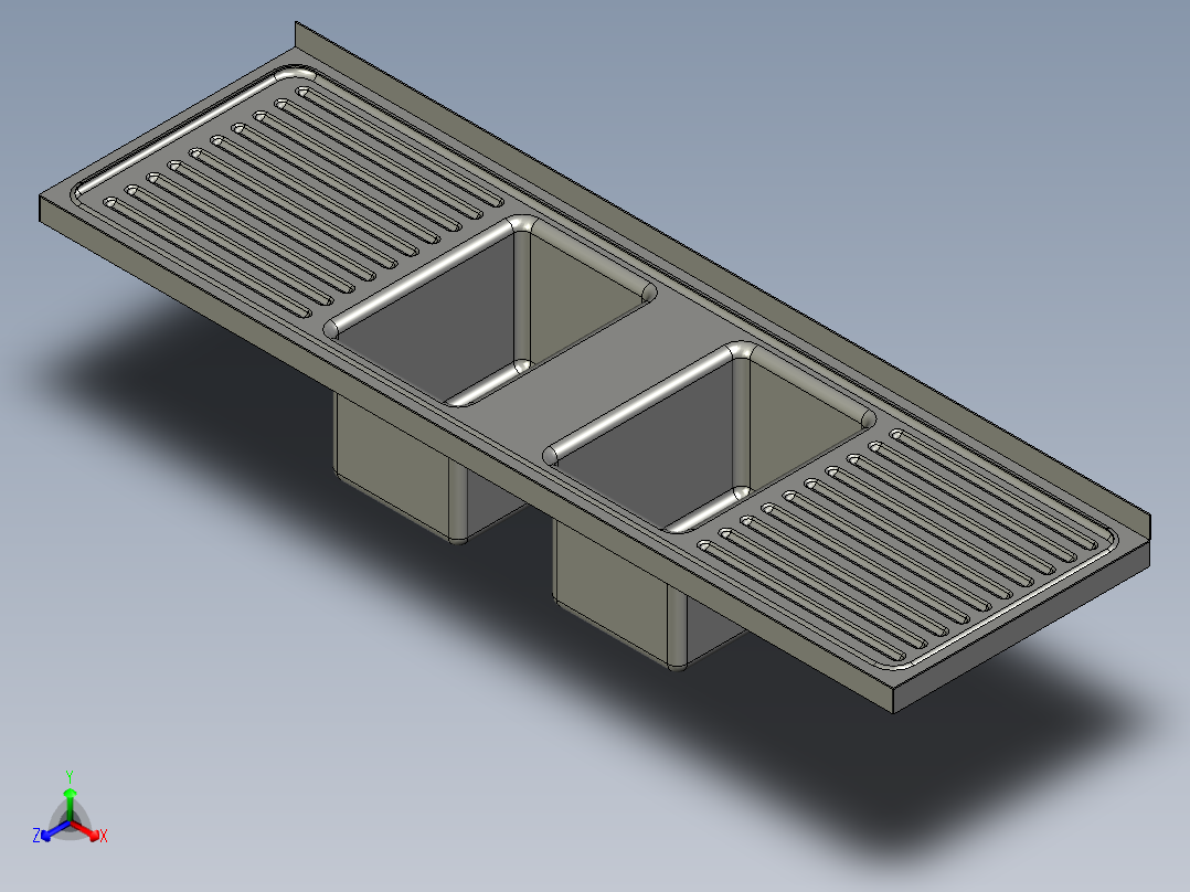水槽、不锈钢水槽(105)正等轴测图