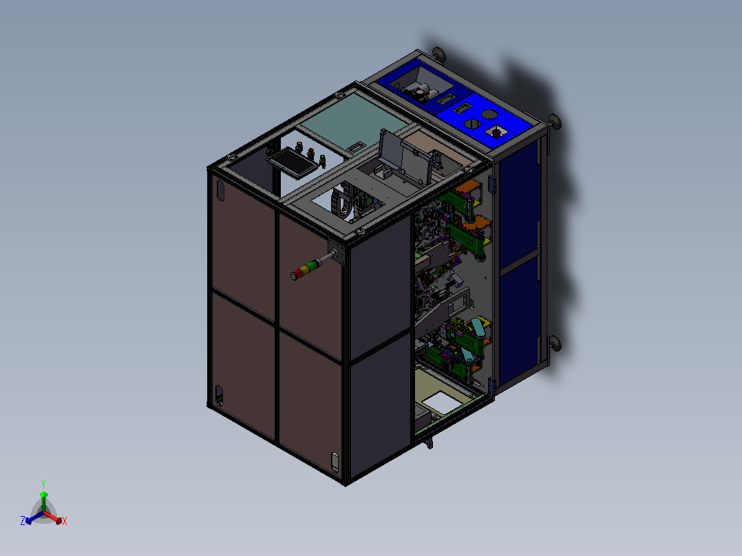 双工位焊点检测设备sw18正等轴测图