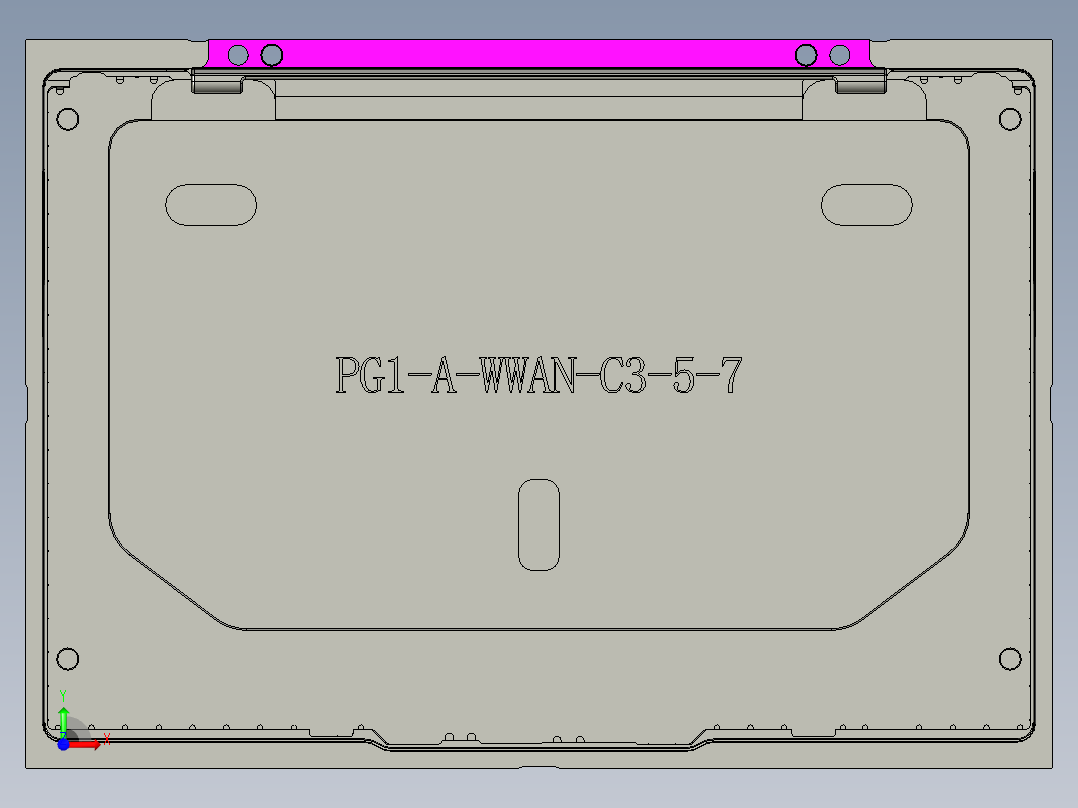 电脑A壳精铣内腔程序模型前视图