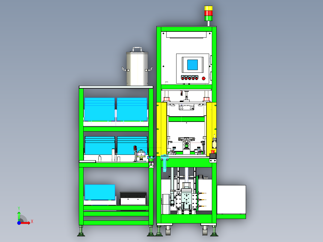 压装活塞及安装矩形圈设备前视图