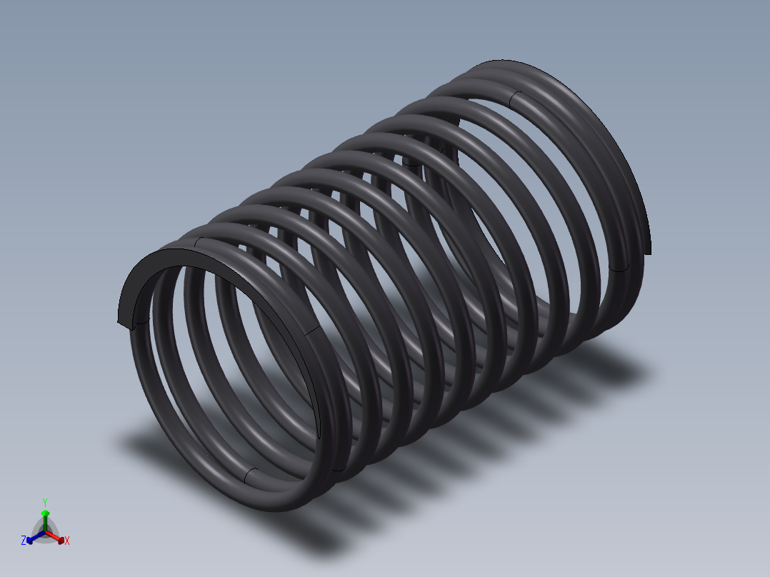 弹簧WR16-60正等轴测图