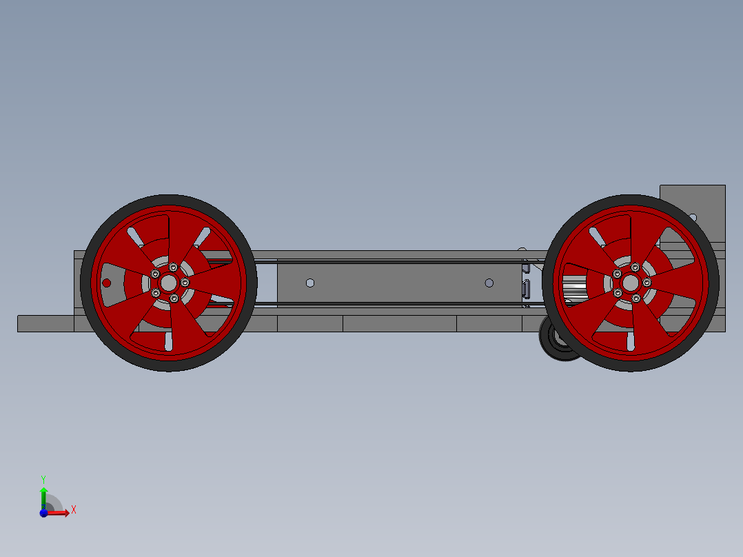 货物运送小车底盘前视图