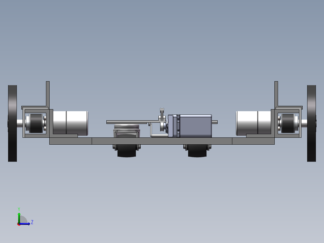 货物运送小车底盘左视图
