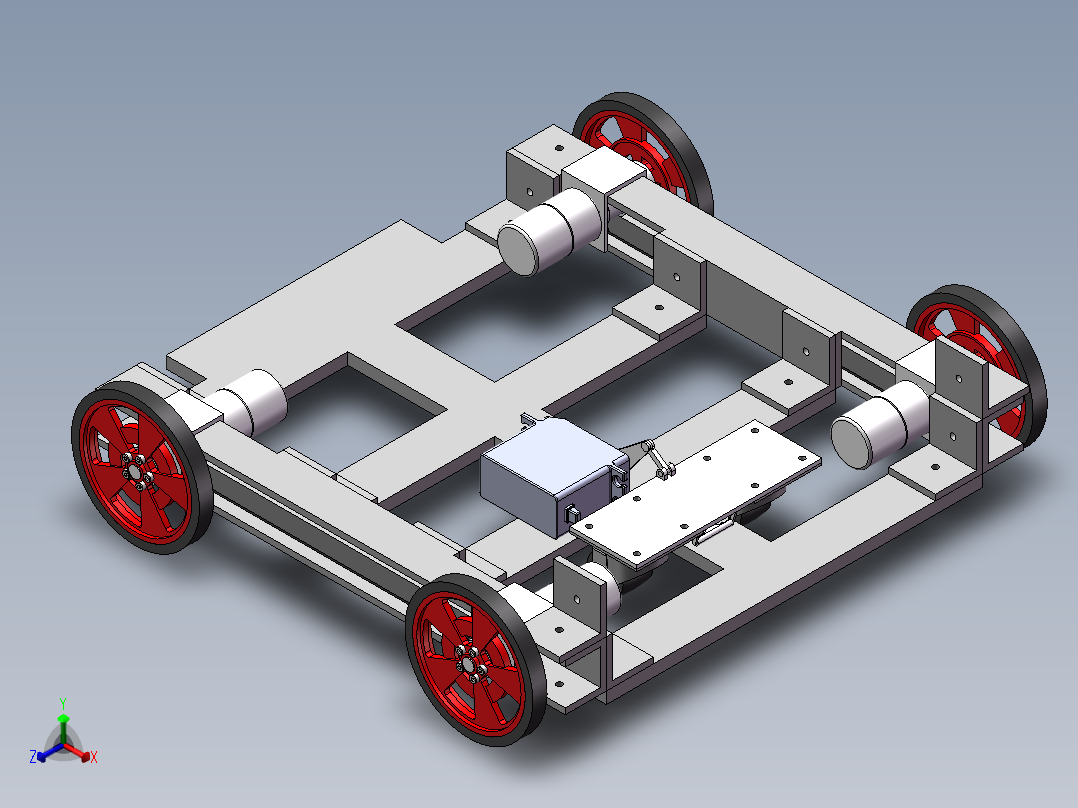 货物运送小车底盘正等轴测图