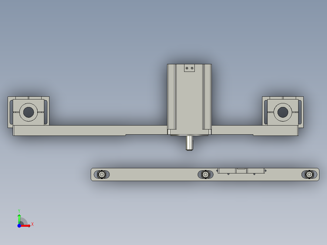 u150十字交叉滑块双导轨STEP前视图