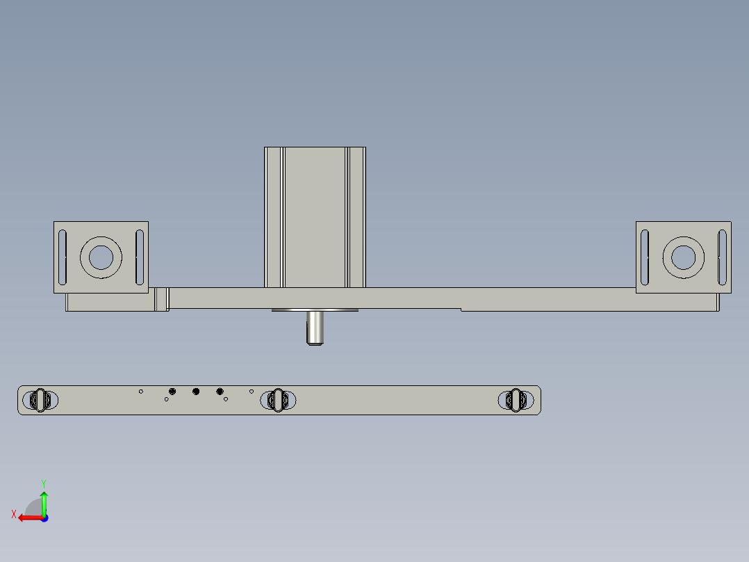 u150十字交叉滑块双导轨STEP后视图