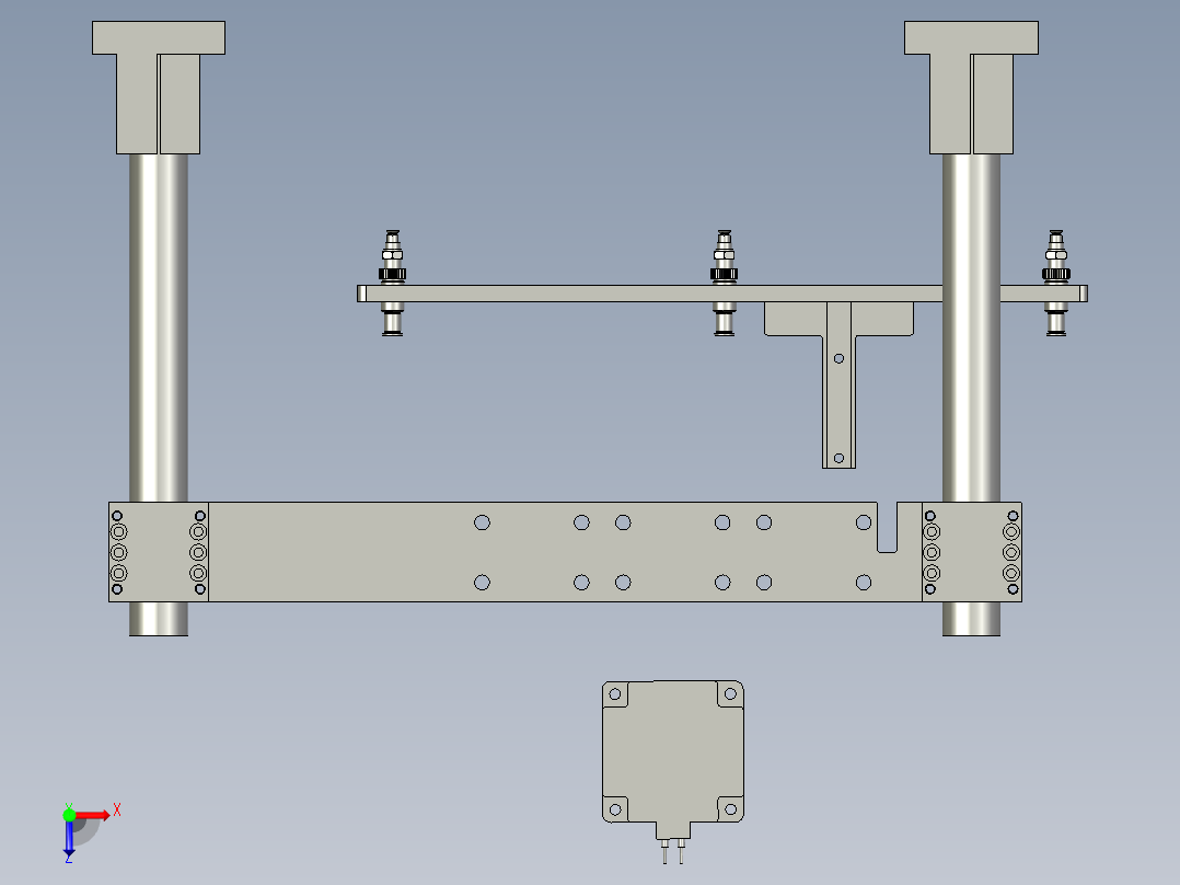 u150十字交叉滑块双导轨STEP俯视图