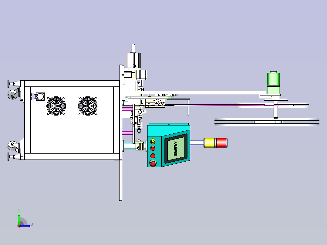 连接器连接口装配机设备3D图模型左视图