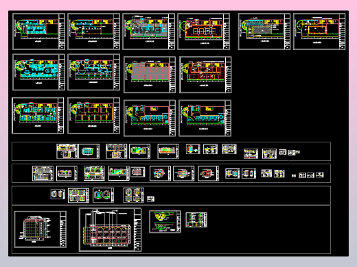 长22.4米 宽10米 四层东方威尼斯咖啡馆内部装修方案（各层平面 立面）