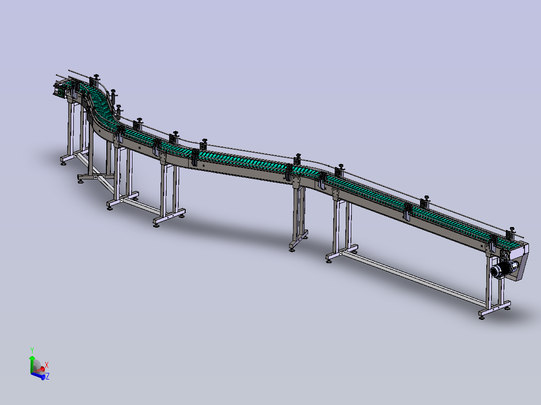 HJ03塑料链式输送机   step主视图