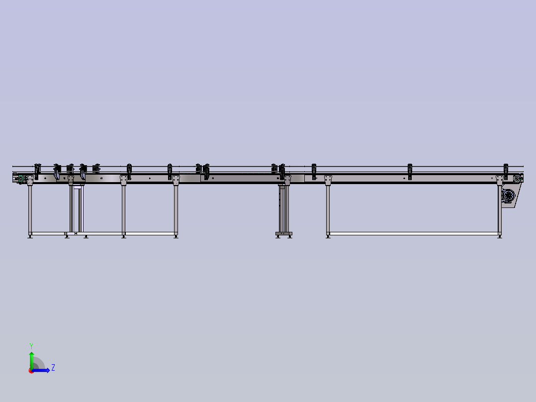 HJ03塑料链式输送机   step左视图