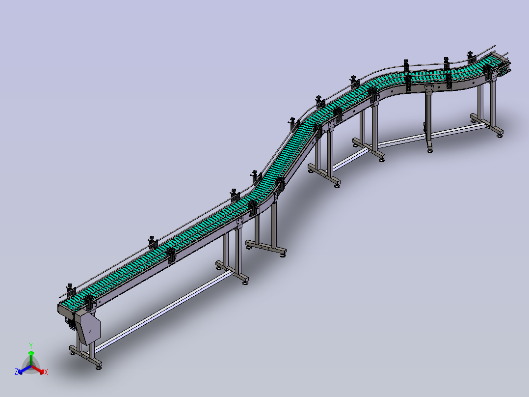 HJ03塑料链式输送机   step正等轴测图