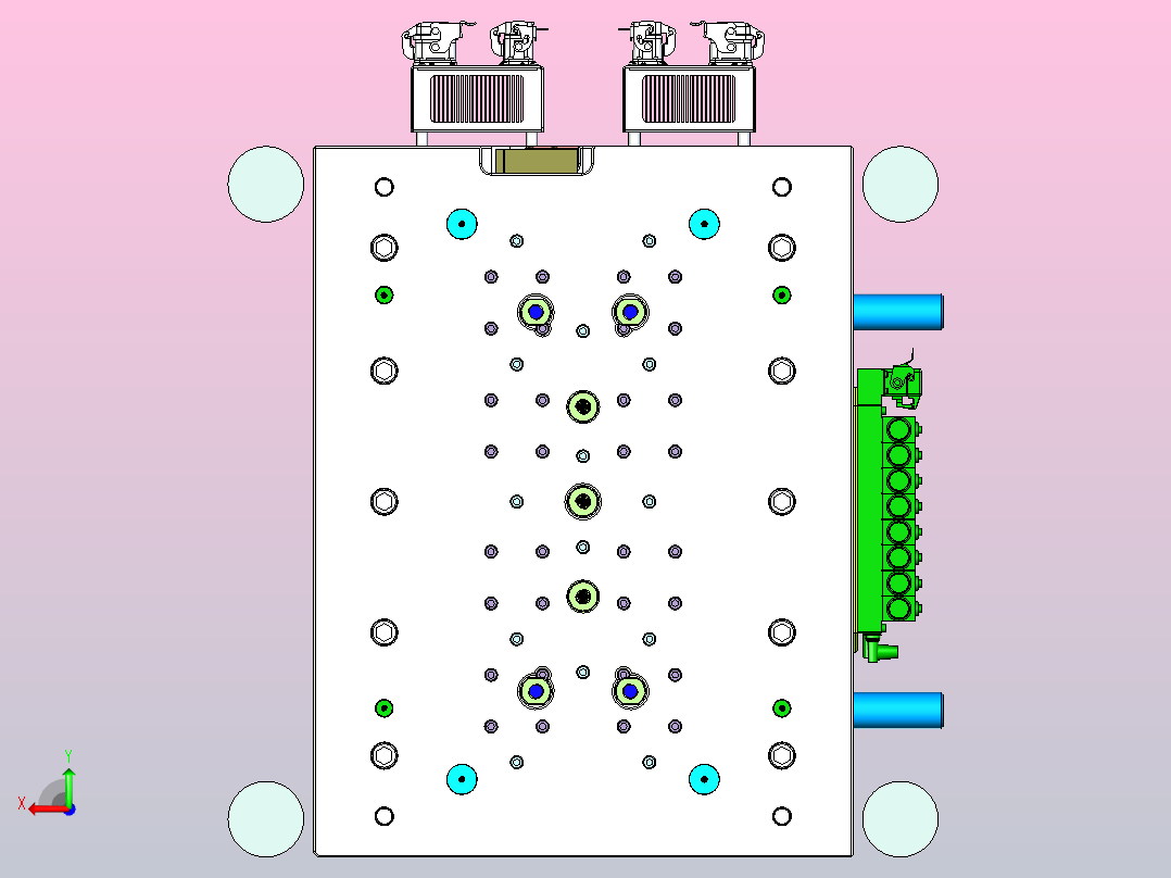 LED灯罩模具后视图