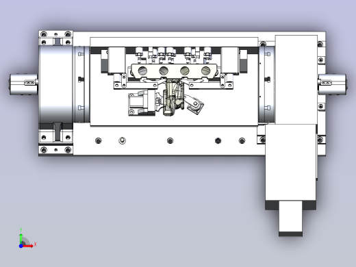 一款排气歧管液压夹具模型前视缩略图