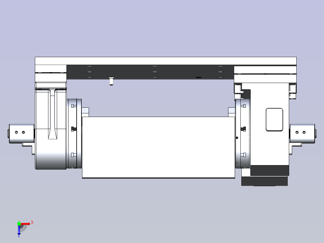 一款排气歧管液压夹具模型俯视图