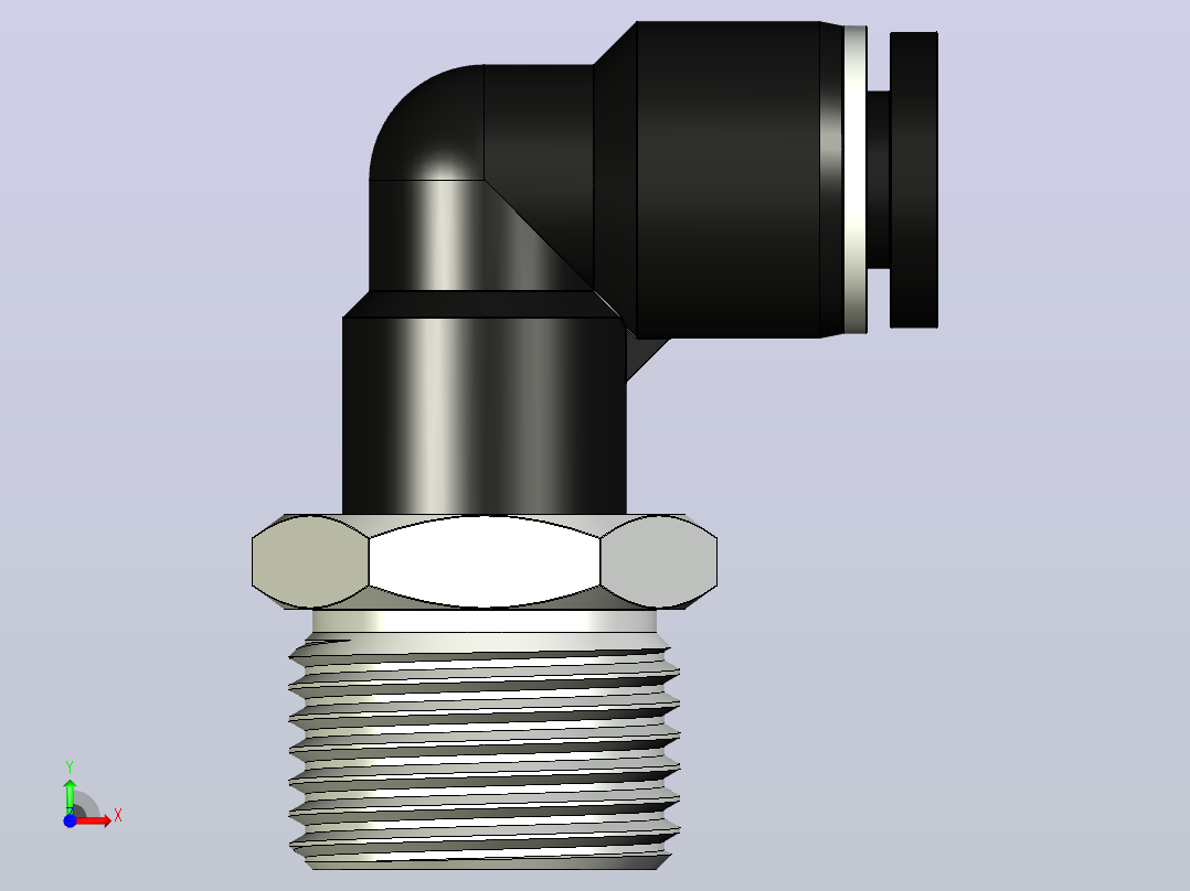 气管接头直角快插直通连接器coto velo PARA TUBO 6MM(MACHO BSP 3-8-19)前视图