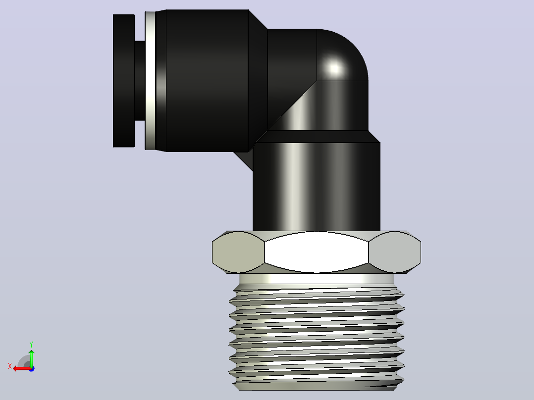 气管接头直角快插直通连接器coto velo PARA TUBO 6MM(MACHO BSP 3-8-19)后视图