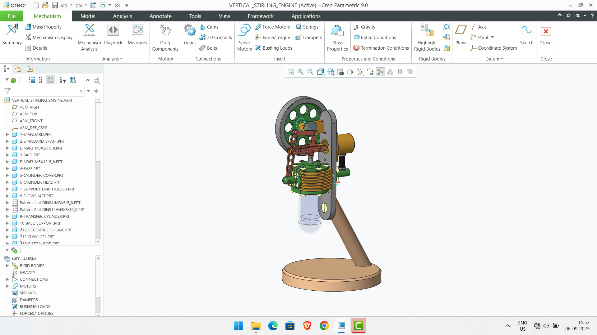 垂直斯特林引擎_ 3D CAD模型（CREO参数）