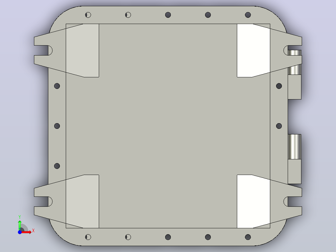 防爆外壳-10x10x6内部尺寸-C1D1-1212丝锥-表面安装前视图