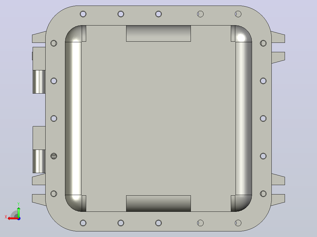 防爆外壳-10x10x6内部尺寸-C1D1-1212丝锥-表面安装后视图