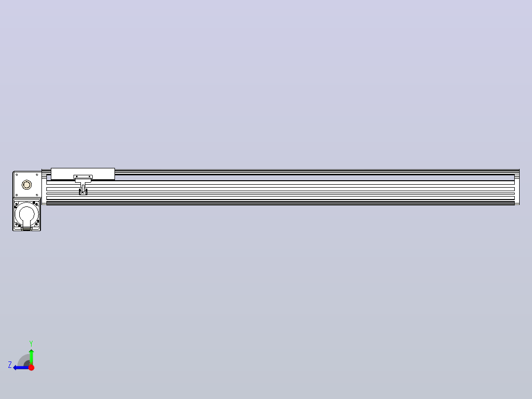皮带直线轴半封闭可选导轨TPA-HNB-202D-140-L1150-LP-Y-P75-N3右视图