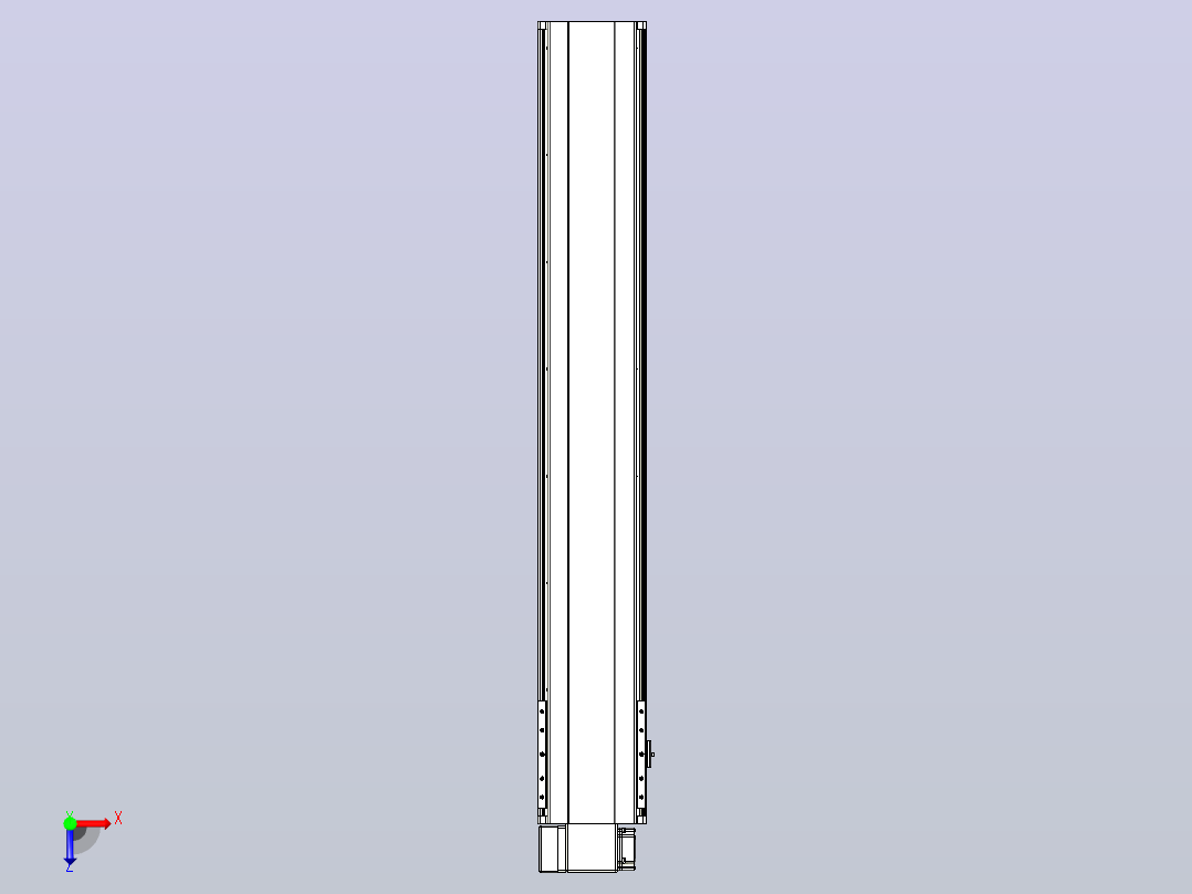 皮带直线轴半封闭可选导轨TPA-HNB-202D-140-L1150-LP-Y-P75-N3俯视图