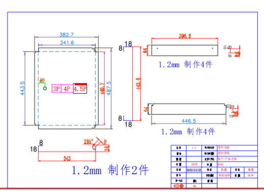 科技大楼-钣金箱体展开图钣金生产图缩略图