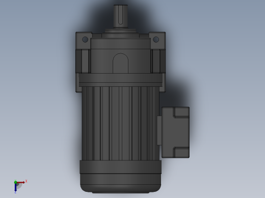 GH-28卧式-三相、单相缩框型（刹车）齿轮减速电机变频调速电机马达[GH-28-400W-100-B-B-G1-LD-H0]俯视缩略图