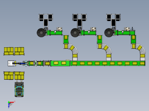 灌装码垛生产线 step格式俯视缩略图