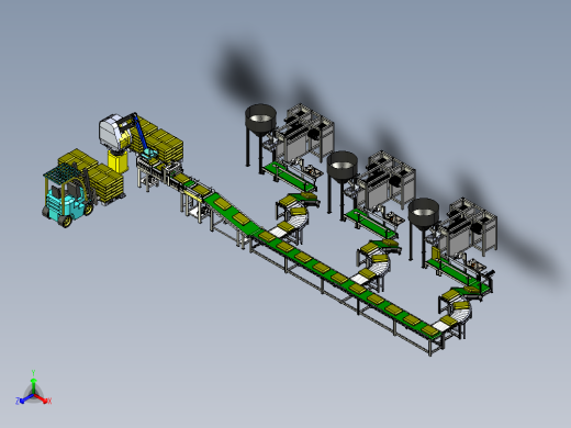 灌装码垛生产线 step格式正等轴测缩略图