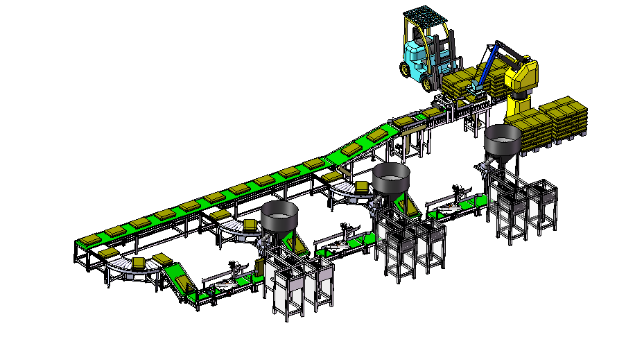 灌装码垛生产线 step格式
