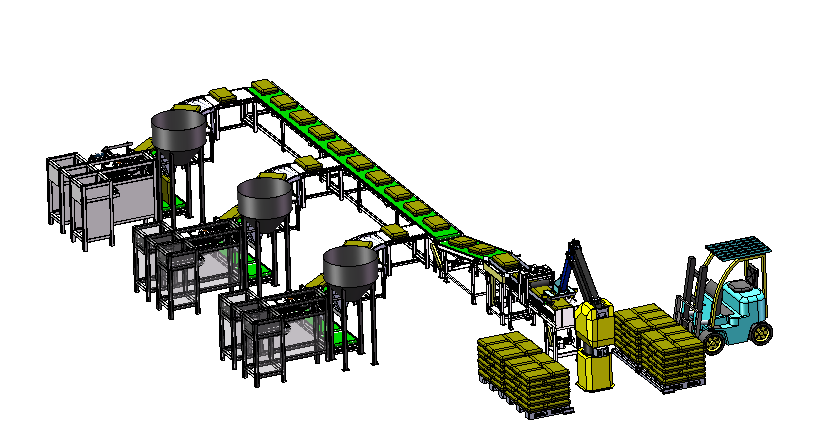 灌装码垛生产线 step格式
