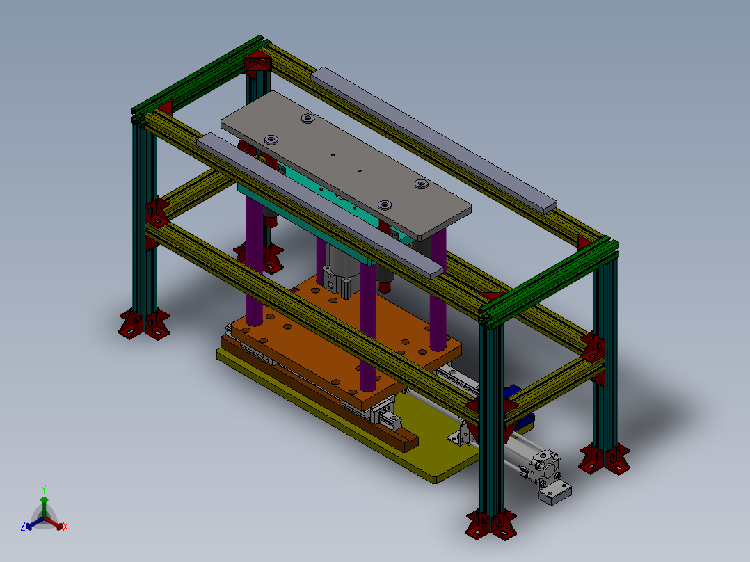 定点输送定位正等轴测图