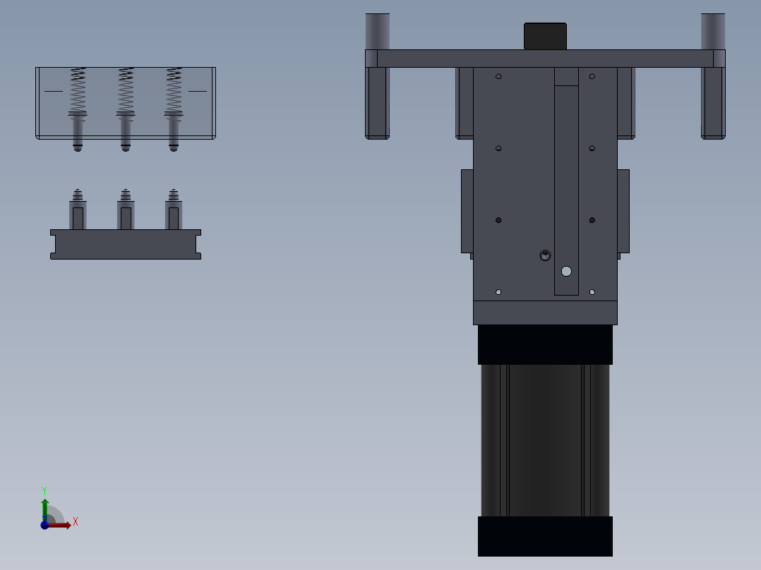 吸烟机开关支架铆接夹具前视图