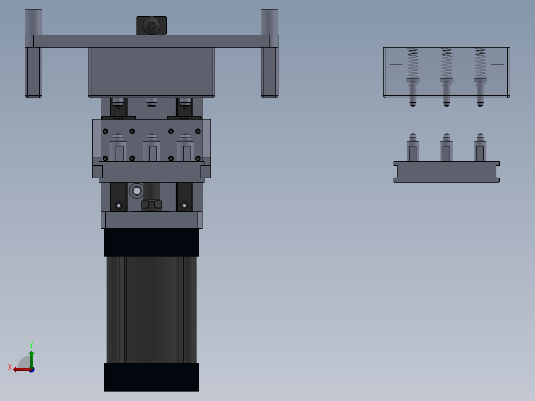吸烟机开关支架铆接夹具后视图