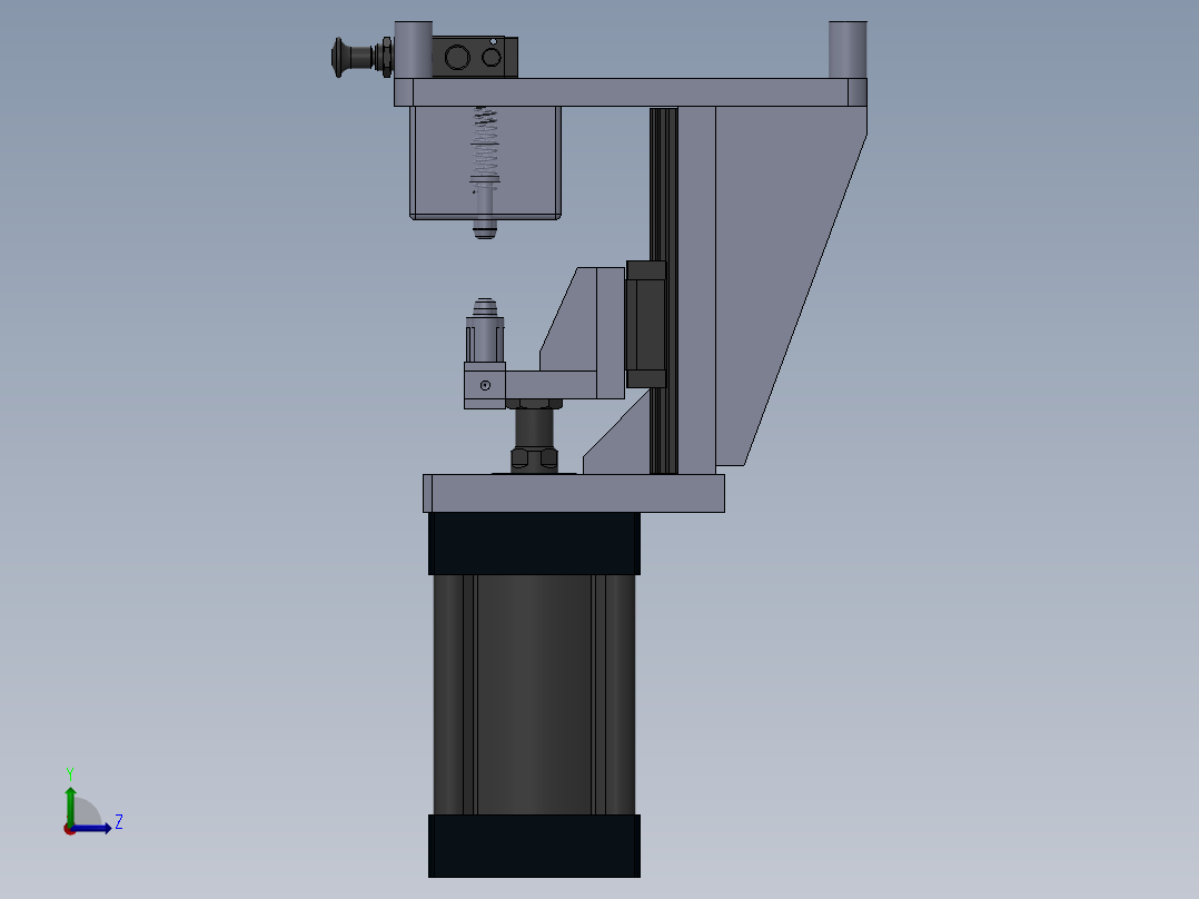 吸烟机开关支架铆接夹具左视图