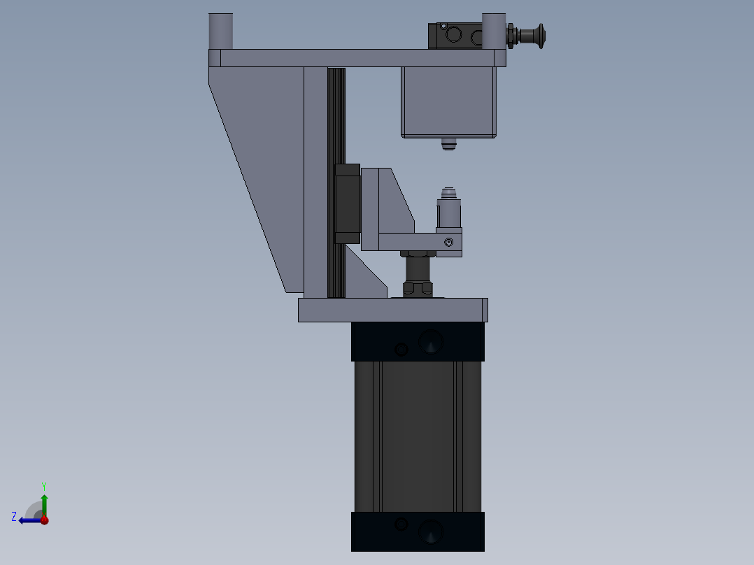吸烟机开关支架铆接夹具右视图