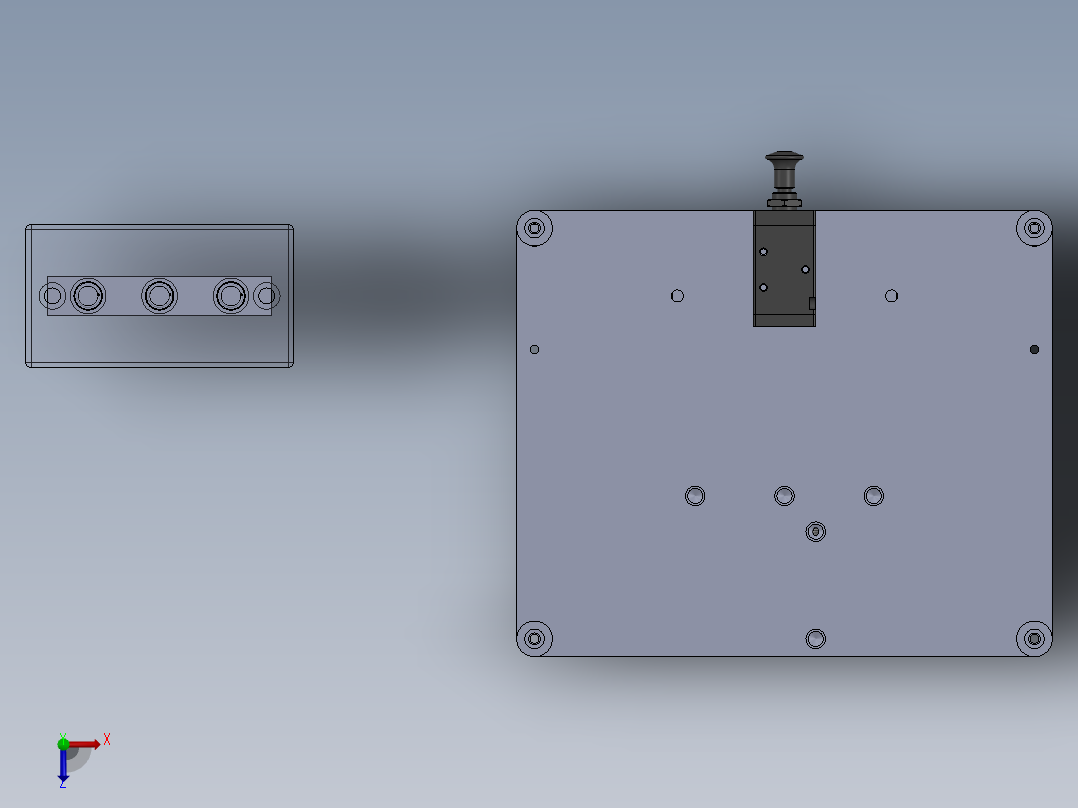 吸烟机开关支架铆接夹具俯视图