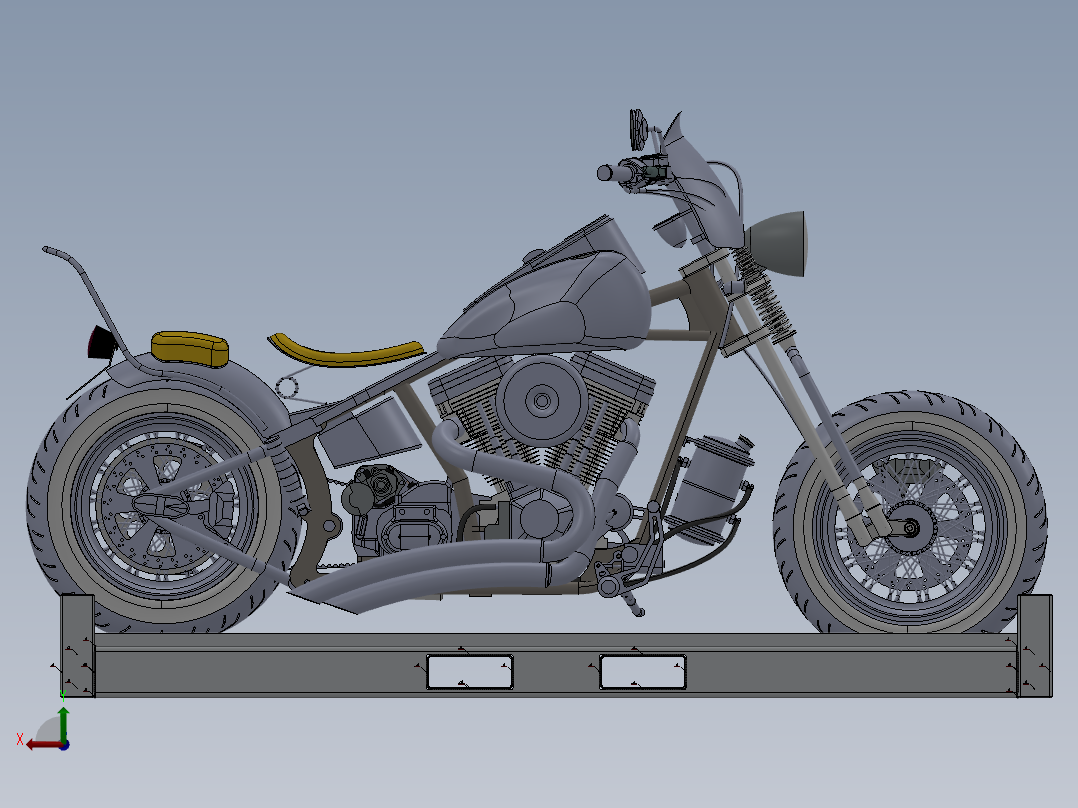 摩托车容器3D模型后视图