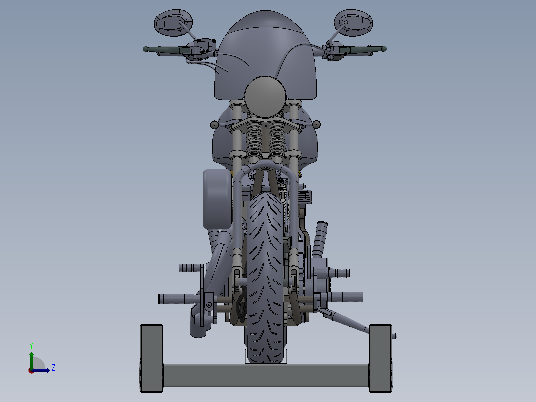 摩托车容器3D模型左视图